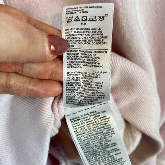Athleta Forever Fleece 1/4 Zip Sweatshirt in Shell Size XL. - Picture 9 of 16